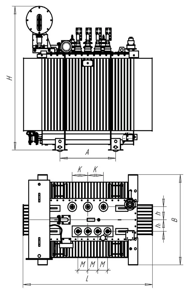 Габаритные размеры трансформатора 1000 ква