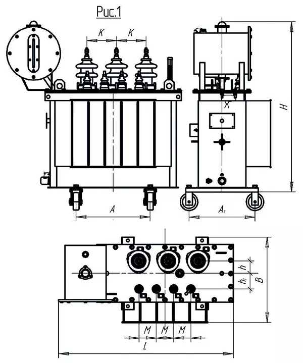 Габаритные размеры трансформатора 40 ква