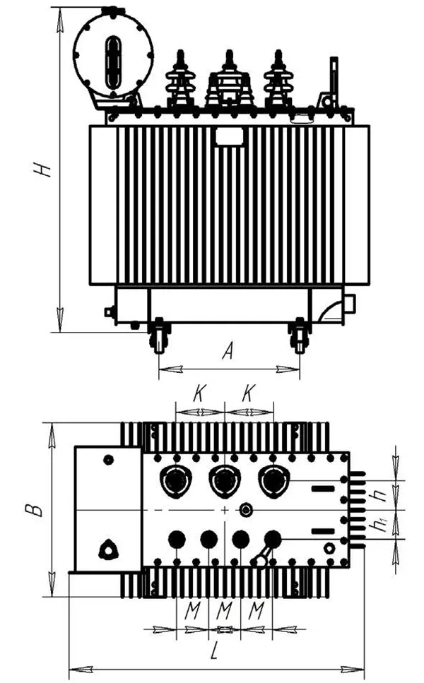 Габаритные размеры трансформатора 400 ква