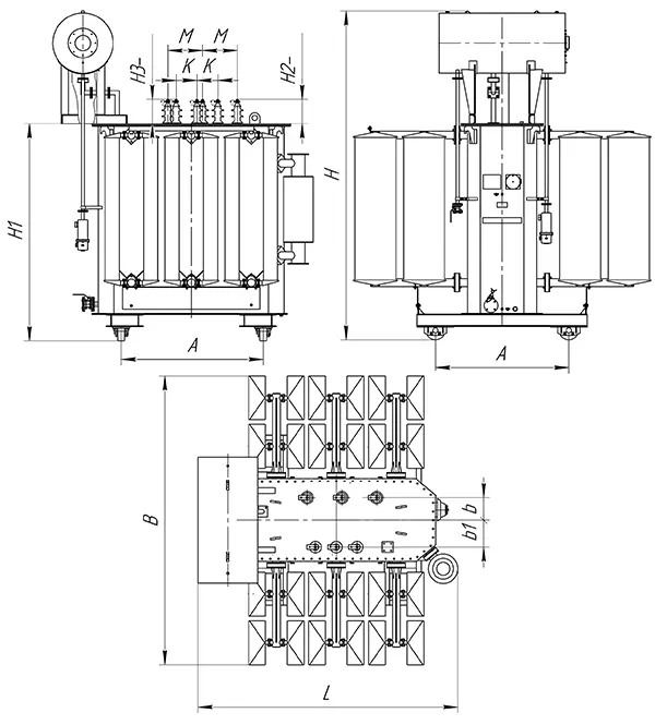 Габаритные размеры трансформатора 4000 ква