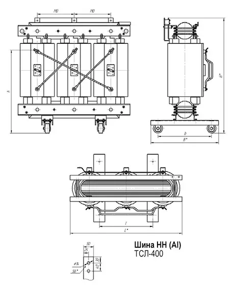 Трансформаторы типа ТСЛ 400 кВ*А