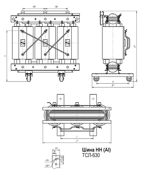 Трансформаторы типа ТСЛ 630 кВ*А